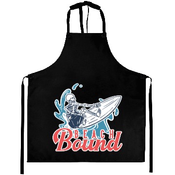 Discover Beach bound with surfing skeleton Aprons