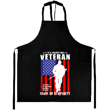 Discover Grumpy Old Veteran Veterans Day Gift for Home Aprons