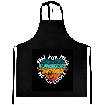 Discover Fall for Jesus he never Leaves (Sunset Heart) Aprons