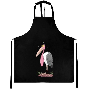Discover Funny marabou stork cartoon Aprons