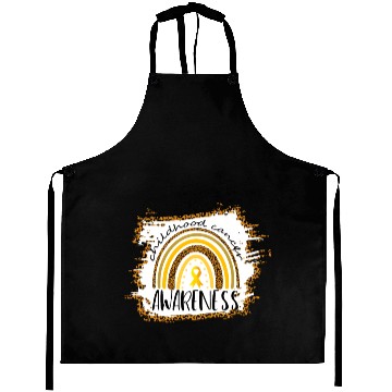 Discover Childhood Cancer Awareness Gold Rainbow Leopard Aprons