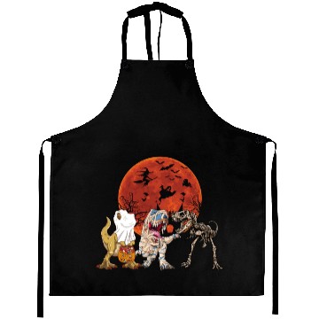 Discover halloween dinosaur skeleton ghost mummy Aprons