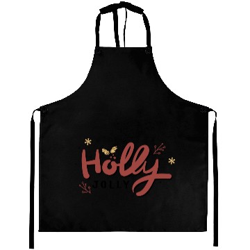 Discover Holly Jolly Cute Christmas Typography Aprons