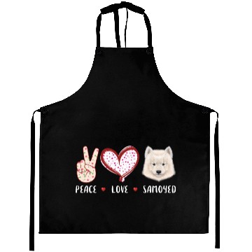 Discover peace love Samoyed gift for men women kids Samoyed Aprons