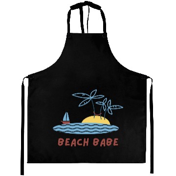 Discover White Cute Beach Babe Aprons