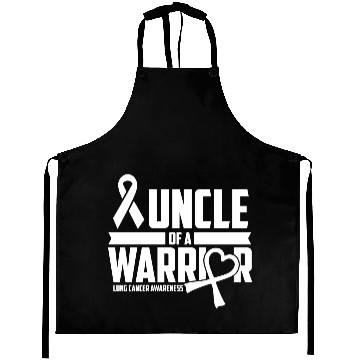 Discover Uncle Lung Cancer Awareness Survivor White Ribbon Aprons
