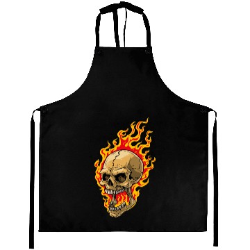 Discover skull fire Aprons halloween