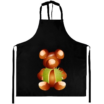 Discover funny teddy bear made from chestnuts Aprons