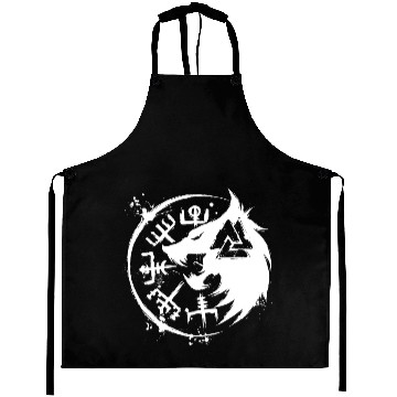 Discover Fenrir Wolf Vegvisir Valknut Aprons