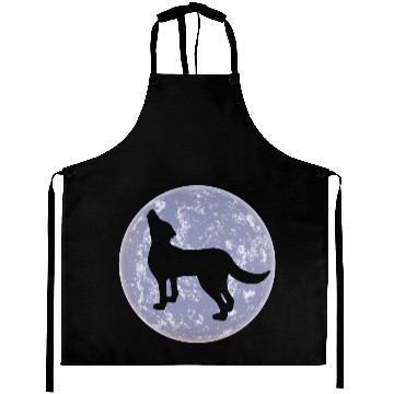 Discover Wolf Howling At Full Moon Aprons