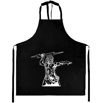 Discover Greek mythology Zeus lightning bolt silhouette Aprons