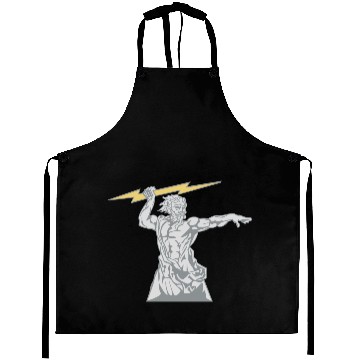 Discover Greek mythology Zeus lightning bolt silhouette Aprons