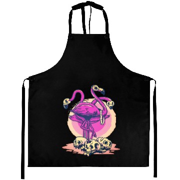 Discover Flamingo Skull Halloween bones demon Aprons