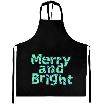 Discover merry and bright text design Aprons