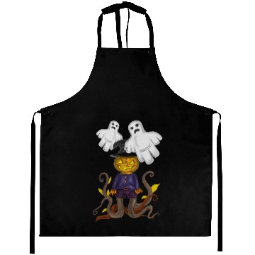Discover Pumpkin head scarecrow and ghosts Aprons