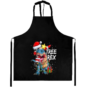 Discover Dabbing Santa Tree Rex Dinosaur Christmas Lights Aprons