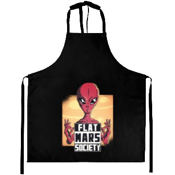 Discover Flat Mars Society Flat Earth Gift Aprons
