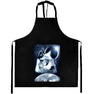 Discover Galaxy Wolf Sunglasses Solar Eclipse Earth Aprons