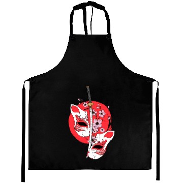 Discover Kitsune mask Japanese sword Katana Japanese Aprons