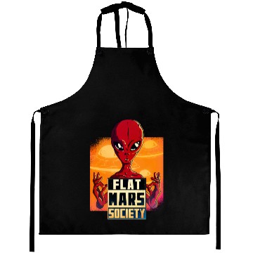 Discover Flat Mars Society Flat Earth Gift Aprons