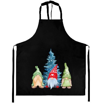 Discover Three Gnomes and a Christmas Tree Aprons