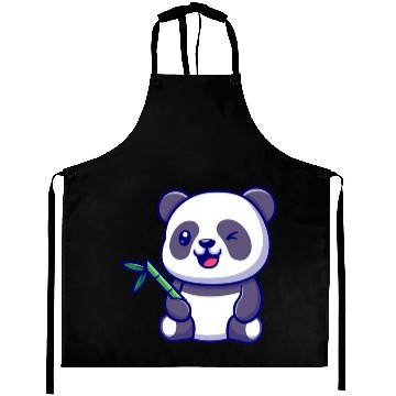 Discover Cute the panda with bamboo Aprons