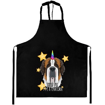 Discover Trust Me Im A Unicorn I Funny Saint Bernard Aprons