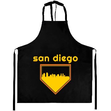 Discover San Diego Baseball Home Plate Vintage Sd Skyline Aprons