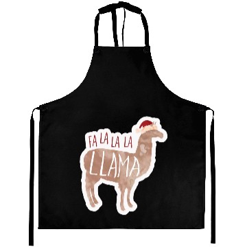 Discover Fa la la llama - funny Christmas greeting Aprons