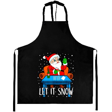 Discover Let It Snow Santa Cocaine Aprons