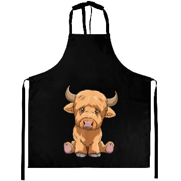 Discover Cute Scottish Highland Cow Scotland Lovers Aprons