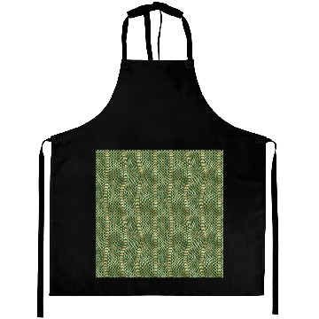Discover Gold Green Snake Skin Pattern Aprons