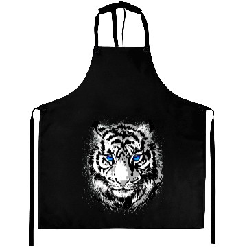 Discover White Tiger Head Portrait - Wildlife Big Cats Aprons