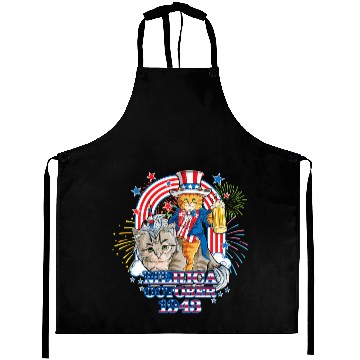 Discover Cat 4th of July Caticorn Unicorn Meow October 1943 Aprons
