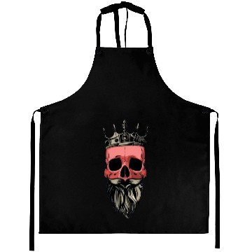 Discover Red skull king with beard Aprons