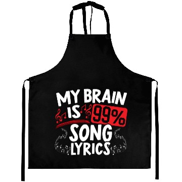 Discover My Brain Is 99% Song Lyrics Musican Song Writer Aprons