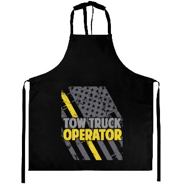 Discover Tow Truck Operator American Flag Thin Yellow Line Aprons