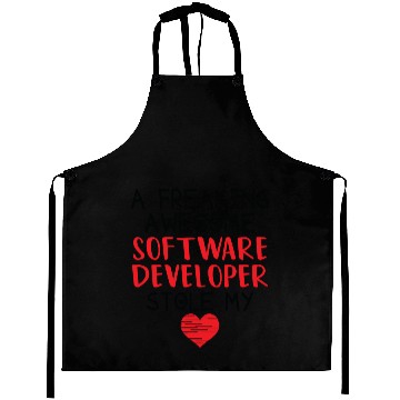 Discover Software Developer Valentines Funny Red Heart Aprons