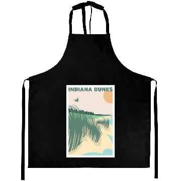Discover Grass Sunset Indiana Dunes Poster Aprons