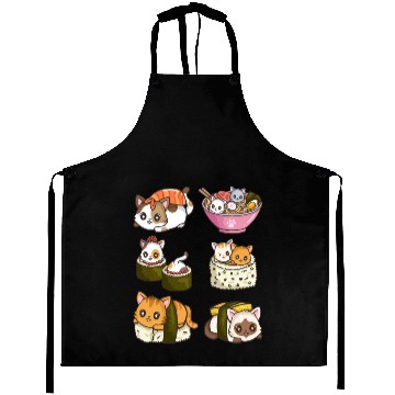 Discover Sushi Cat Japanese Anime Aprons