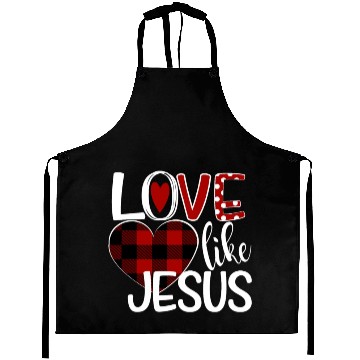 Discover Love Like Jesus Buffalo Plaid Heart Aprons