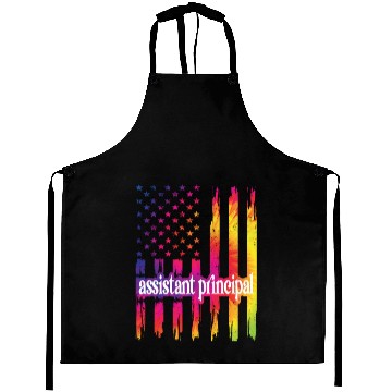 Discover Assistant Principal US Flag Gifts School Crew Aprons