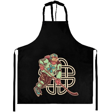 Discover St. Patrick's Day Ice Hockey Shenanigans Irish Aprons