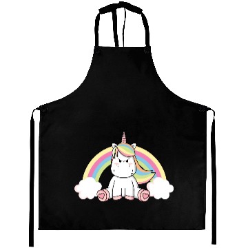 Discover Grumpy Unicorn Evil Bad Mood Unicorn Rainbow Aprons