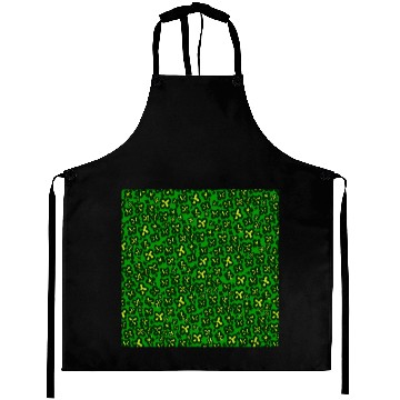 Discover Kelly Green Shamrock Shaped Leopard Print Aprons