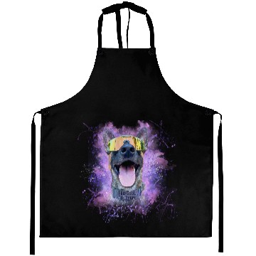Discover Cool dog in snowboard glasses! Positive and active Aprons