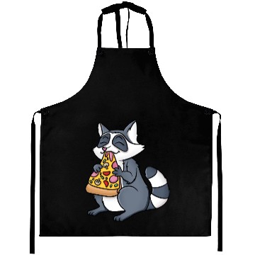 Discover Racoorn Eating Pizza Aprons