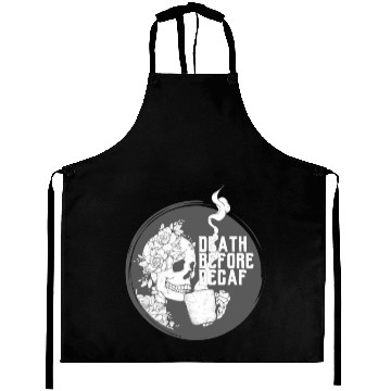 Discover Death before Decaf Skeleton Coffee Classic Aprons