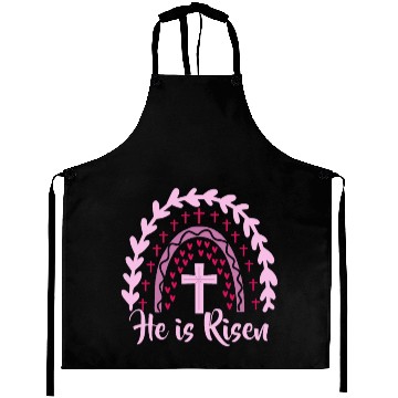 Discover He is Risen Christian Easter Resurrection day Aprons