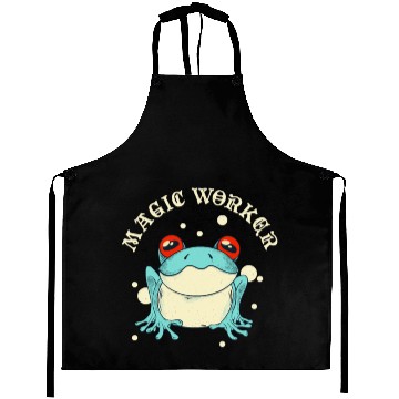 Discover Magic Worker Frog Cottagecore Aesthetic Aprons